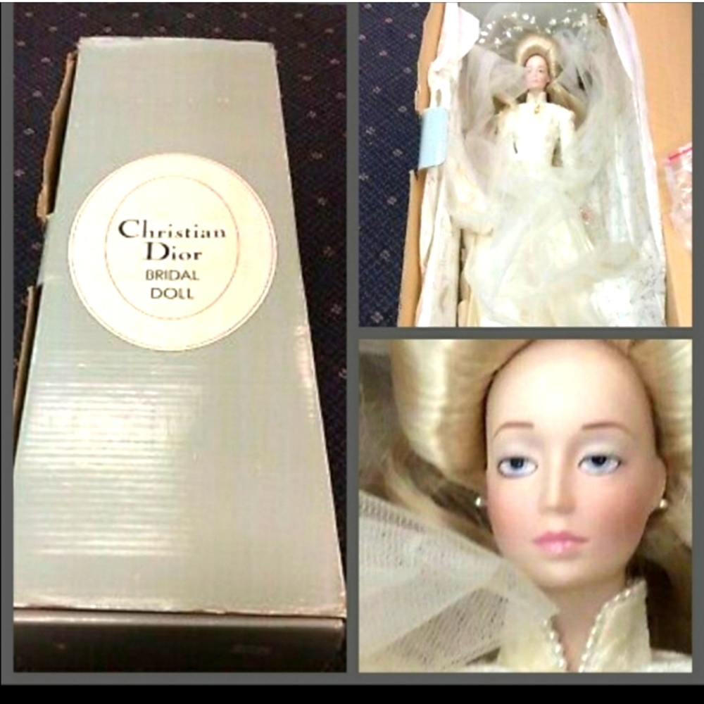 Vintage CHRISTIAN DIOR bridal doll porcelain almost 2 feet tall!
